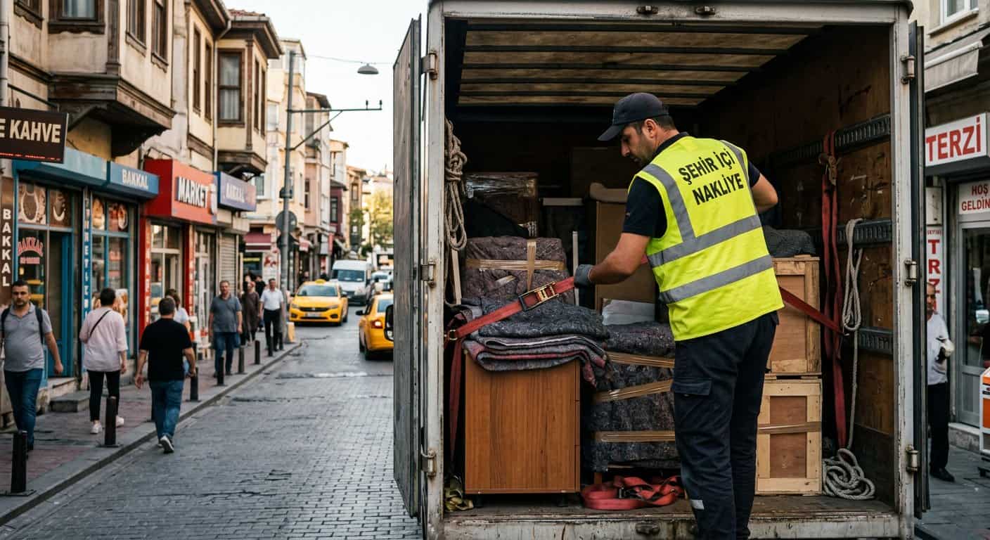 Parça Eşya Taşıma kapsamında kamyon icinde ahsap mobilya istifleme