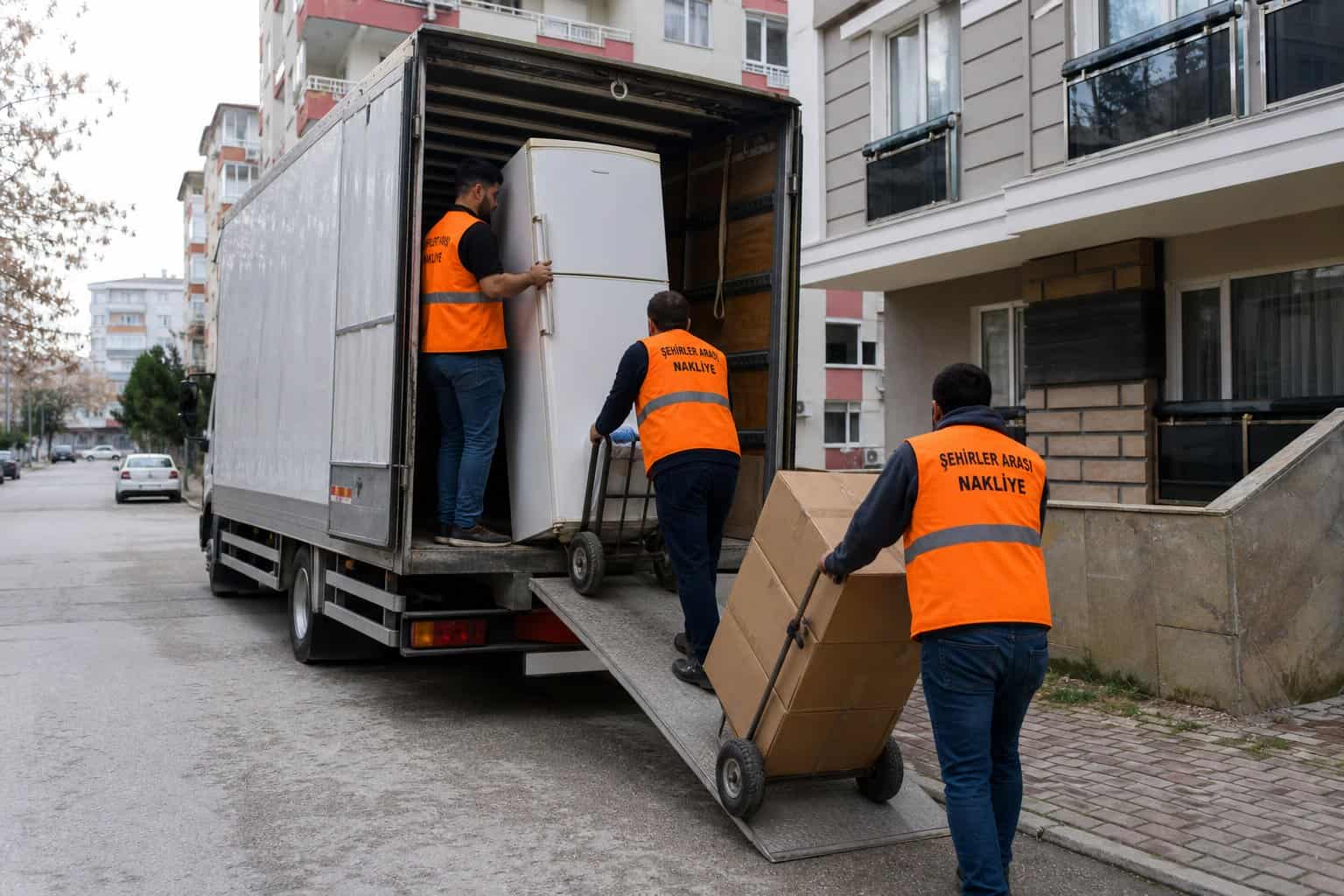 Villa Taşımacılığı kapsamında kutu tasiyan reflektorlu personelin kasa yerlesimi