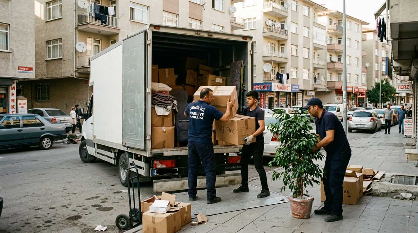 Nakliyat Hizmetleri - saksili bitki ve kolileri kamyona alma