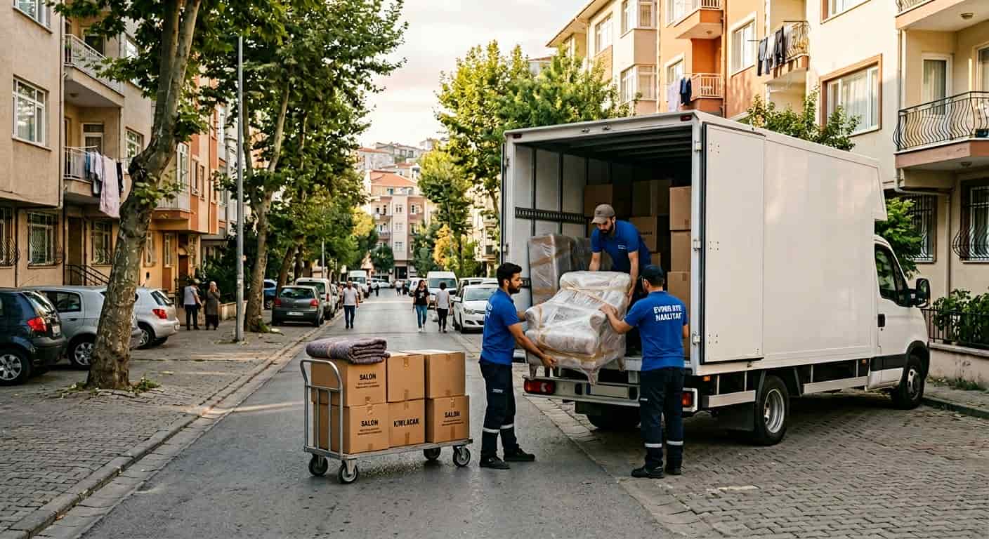 Muratlı Evden Eve Nakliyat kapsamında site icinde koltuk ve koli sevki